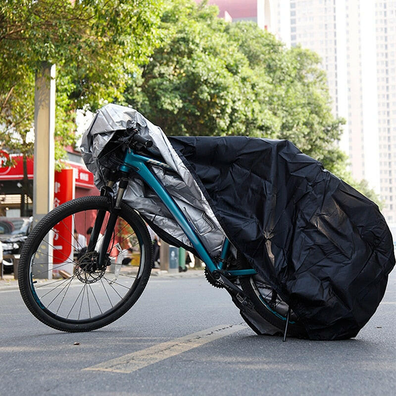 Bike Cover 210D Oxford Outdoor Storage Waterproof & Anti-UV Bicycle Cover with Waterproof Membrane for Two Bicycles