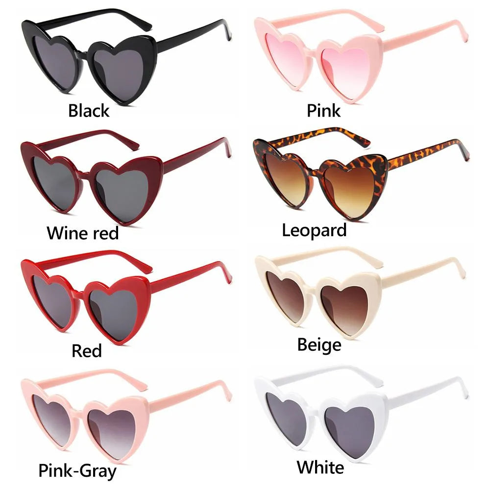 Love Heart Shaped Sunglasses Women Big Frame Fashion Cute Sexy Retro Cat Eye Vintage Sun Glasses UV400 Protection Unisex Eyewear-WAYBIKER