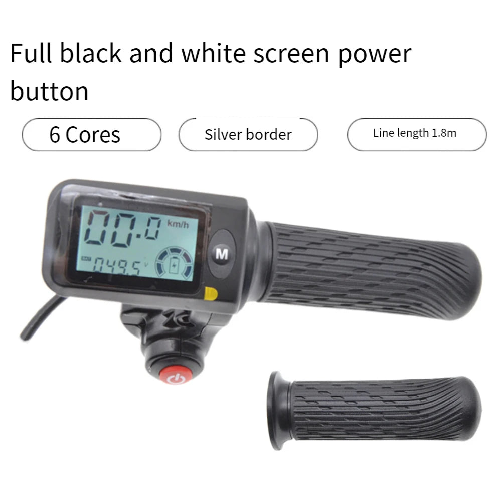 1pair E-BikeThrottle Grip Electric Scooter Throttle Grips LCD Display 36-60V E-Bike Accessories Bicycle Handlebar With Display