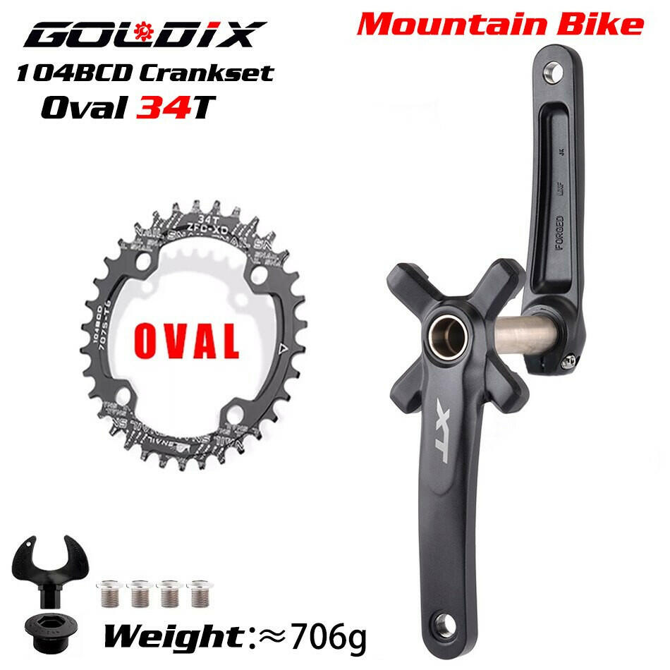 GOLDIX XT Bicycle Crankset 104BCD Chainring Wide Narrow 32-42T 170/175mm Forged Crank Compatible with SHIMANO/SRAM 11-12Speed-WAYBIKER