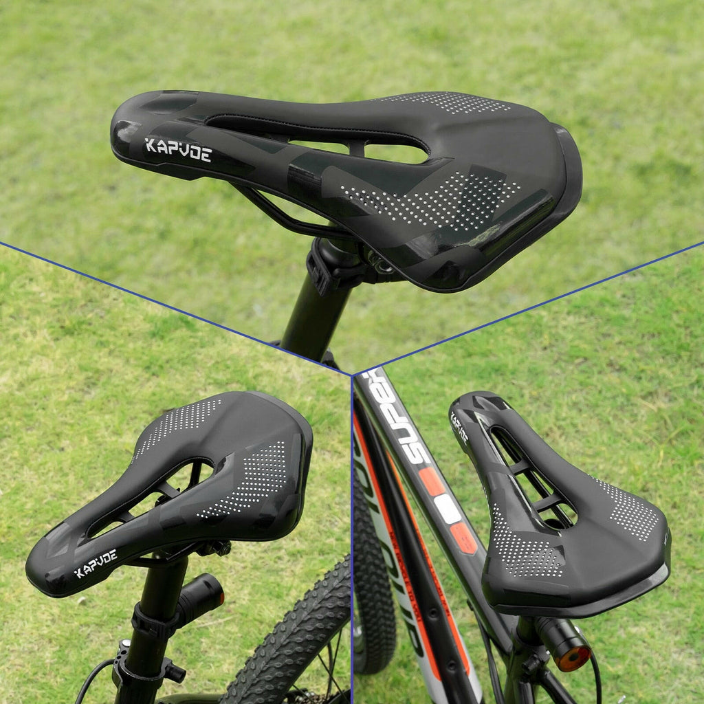 Kapvoe Bicycle Saddle MTB Bike Saddle PU Leather Men Bicycle Seat Bicycle Accessory Saddle Woman Bicycle Saddle Butt Cushion-WAYBIKER