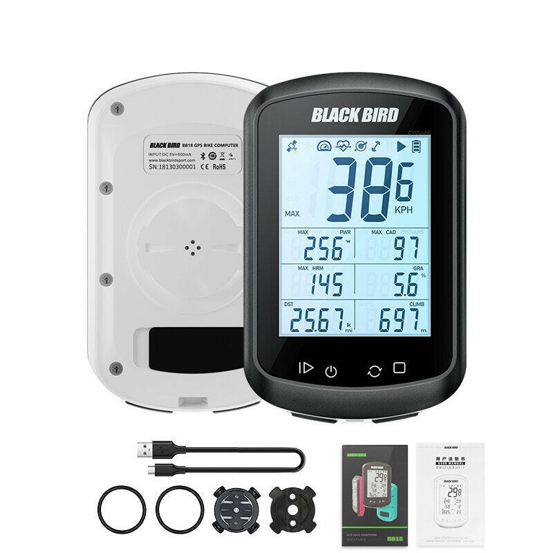 BLACK BIRD BB18 Bike GPS Computer Road Bicycle Cycling Wireless Speedometer MTB ANT+Cadence Speed Smart Power Peter Odometer-WAYBIKER