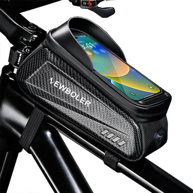 NEWBOLER Bike Bag 2L Frame Front Tube Cycling Bag Bicycle Waterproof Phone Case Holder 7.2Inches Touchscreen Bag Accessorie-WAYBIKER