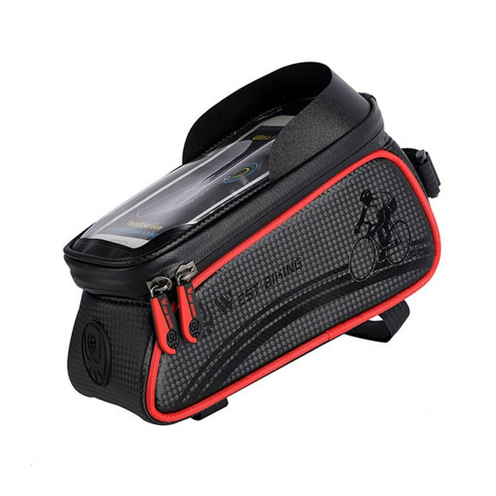 Bicycle Bag Cycling Top Front Tube Frame Bag Waterproof 6.5 inches Phone Case Storage Touch Screen MTB Road Bike Bag-WAYBIKER