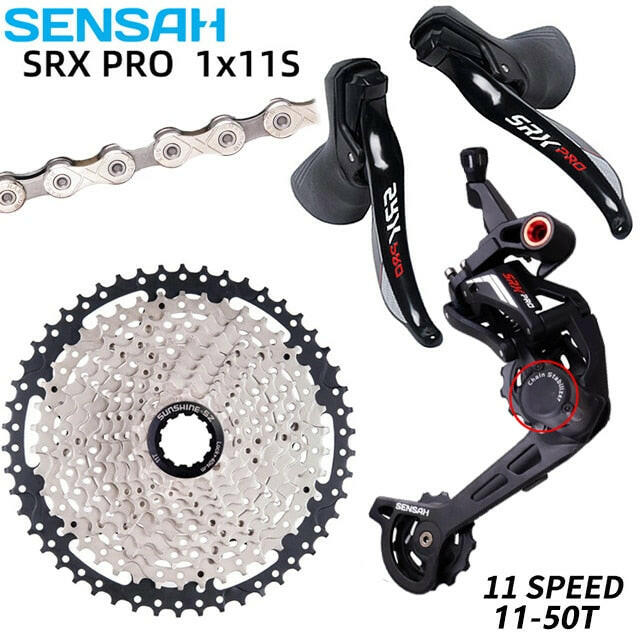 SENSAH 11 Speed Gravel Cross-Country Bike Group CX Bicycle 1x11 Shifter Mechanical Brake Clutch Derailleur 11V Cassette Road Set-WAYBIKER