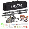 1.5/1.8/2.1/2.4m Fishing Pole Combo Set 2PCS Rod and Reel Telescopic Fishing Rod Carbon Fiber Spinning Reels Fishing Accessories-WAYBIKER