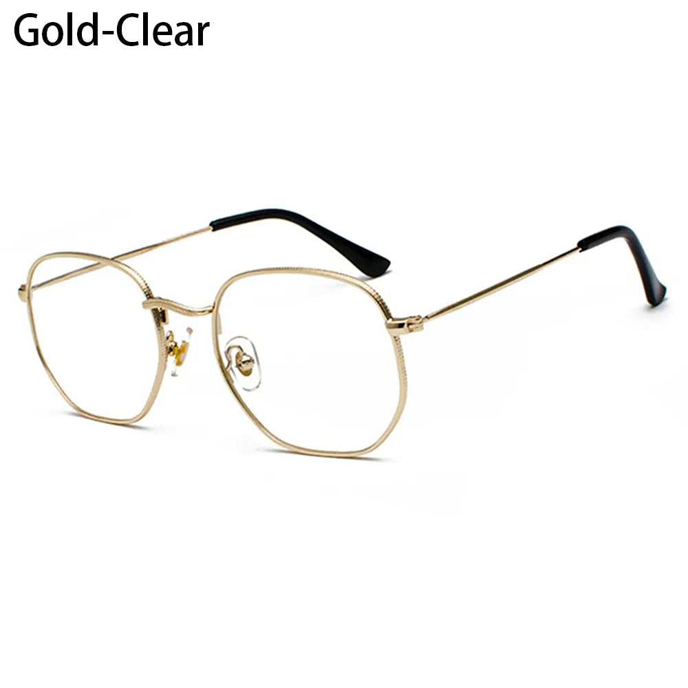 Small Square Sunglasses for Men and Women Polygon Mirrored Lens Sun Glasses Driving Eyewear Fashion Metal Frame Glasses UV400-WAYBIKER