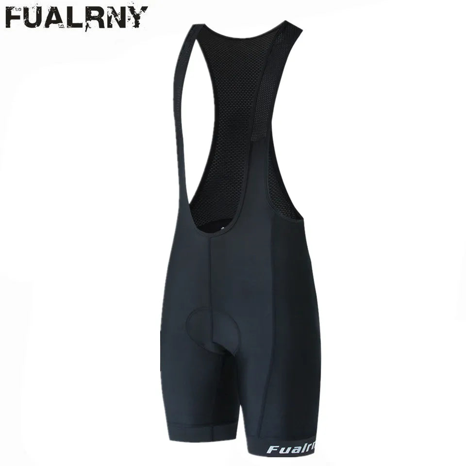 FUALRNY Team Men Cycling Bib Shorts Black Pad Mountain Bike Shorts High End Outdoor Breathable Bike Cycling Shorts Bicycle wear-WAYBIKER
