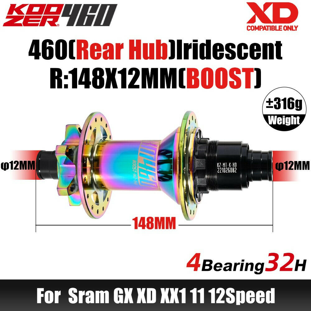 Koozer XM460 Boost Cr-Mo Steel Axle 110x15 12x148MM THRU TA MTB Bicycle Hub 28H 32 Holes HG XD MS 9 10 11 12Speed Bike Parts-WAYBIKER