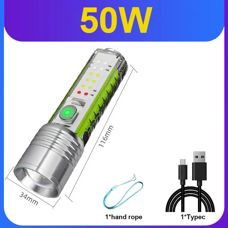 1600LUX Mini Keychain Torch Most Powerful LED Flashlight USB Rechargeable Flash Light High Power Flashlight Tactical Lantern-WAYBIKER