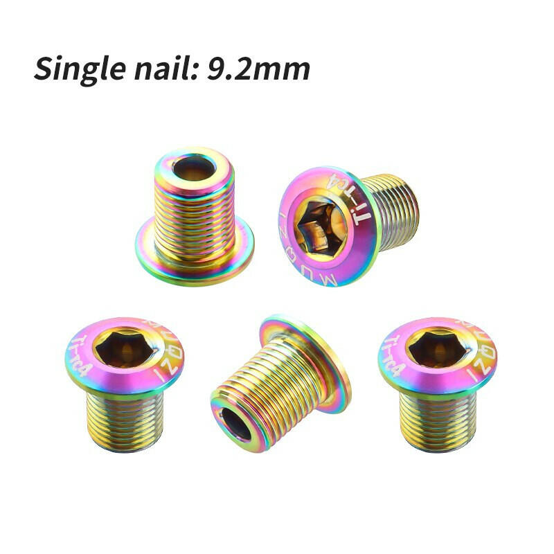 MUQZI 5PCS Chainring Bolts TC4 Titanium Alloy Single Double Chainring Screws For MTB Road BMX Bike Crank Chainwheel Bolts-WAYBIKER