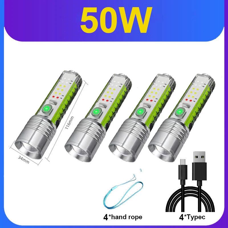 1600LUX Mini Keychain Torch Most Powerful LED Flashlight USB Rechargeable Flash Light High Power Flashlight Tactical Lantern-WAYBIKER