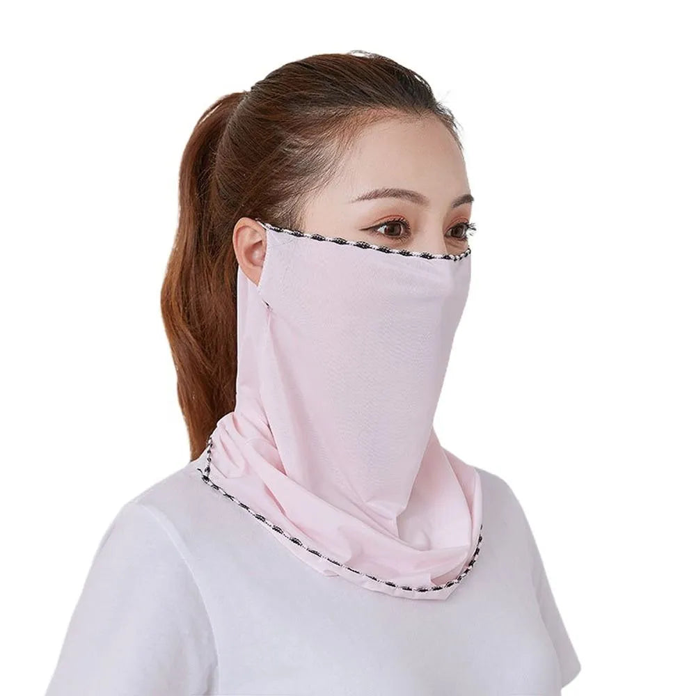 Summer Sunscreen Cycling Mask Breathable Ice Silk UV Protection Face Cover Sunscreen Veil Face Scarves With Neck Flap Outdoor Ri-WAYBIKER
