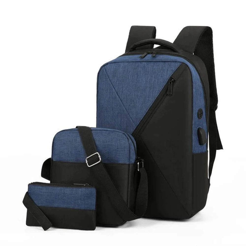 1 Set Outdoor Backpack Waterproof Shoulder Bag Travel Bag Large Capacity with USB Charging Port for Man Camping Hiking Equipment-WAYBIKER