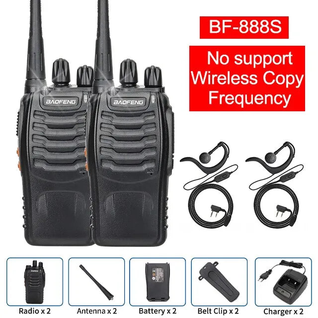 1/2 PCS Baofeng BF 888S Walkie Talkie UHF 400 470MHz 888s Long Range Two Way Ham Radios Transceiver for Hunting Hotel-WAYBIKER