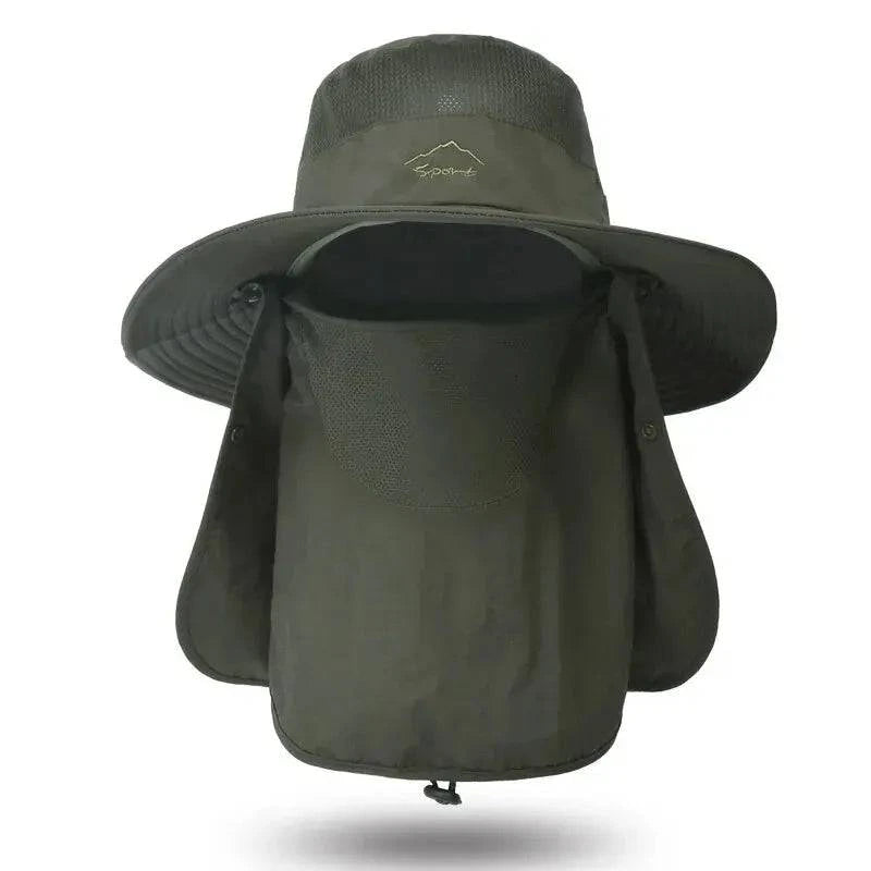 Summer Quick Dryng UV Protection Fisherman Cap Face Neck Cover Outdoor Fishing Cycling Removable Men Visor Hat Women Bucket Hat-WAYBIKER