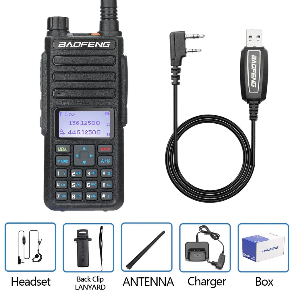 Baofeng DR-1801 DMR Digital Walkie Talkie Dual Time Slot Analog Tier 1&2 Long Range Dual Band 1024CH DM-1801 Ham Two Way Radio-WAYBIKER