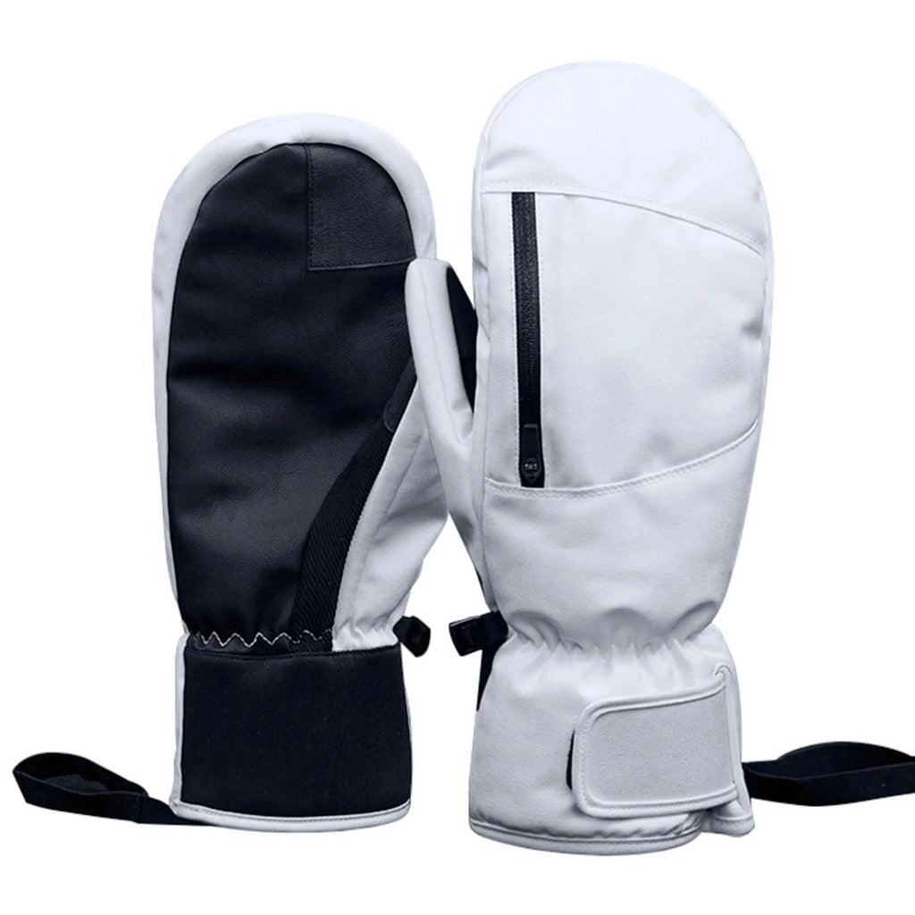 Snowboard Mittens Waterproof Ski Gloves Inner Five-finger Design Touchscreen Snow Gloves with Zipper Bag for Winter Skiing-WAYBIKER