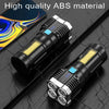 4-core Super Bright LED COB Multi-function Portable Flashlight Built-in Battery USB Rechargeable Outdoor Camping Work Light-WAYBIKER