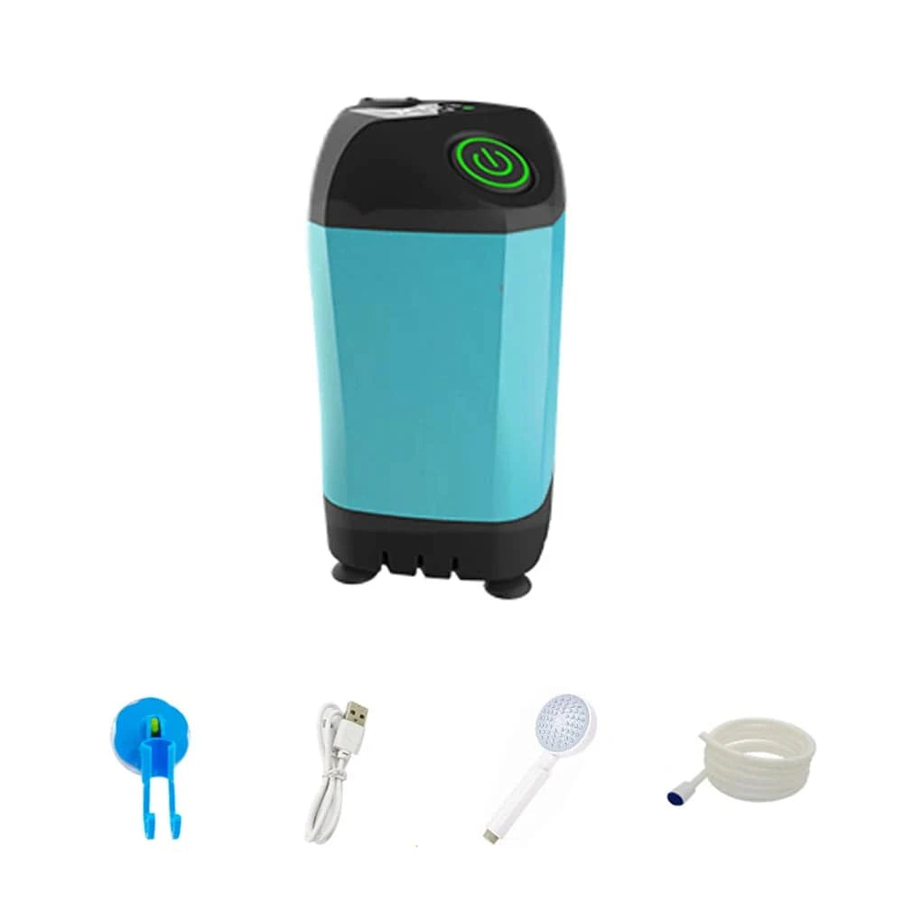 Portable Electric Shower Outdoor Camping Shower Pump IPX7 Waterproof with Digital Display for Camping Hiking Travel Beach Pet-WAYBIKER