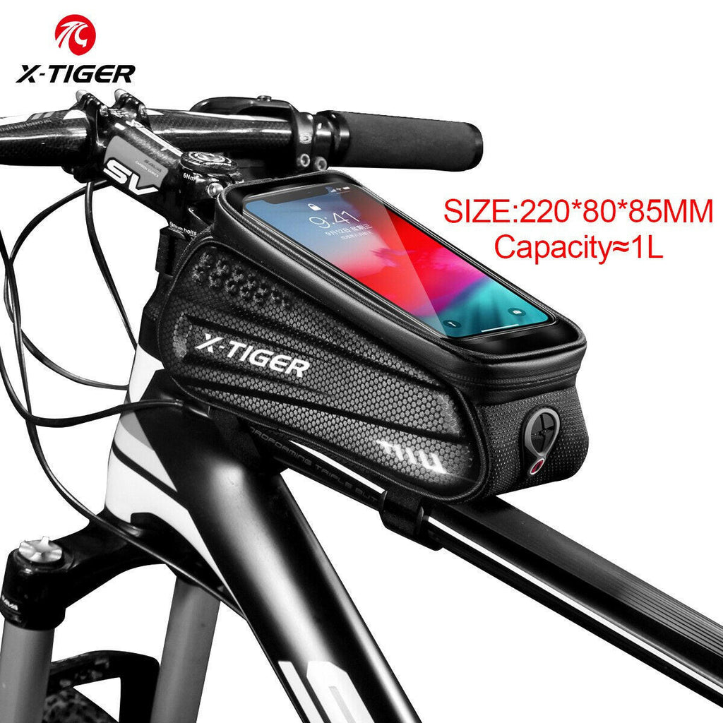 X-TIGER Bicycle Bag Waterproof Touch Screen Cycling Bag Top Front Tube Frame MTB Road Bike Bag 6.5 Phone Case Bike Accessories-WAYBIKER