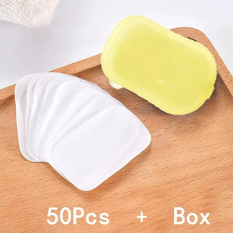 Portable Bathroom Soap Slices Bath Hand Washing Slice Sheets Outdoor Travel Scented Foaming Soap Paper Bath Clean Soap Tablets-WAYBIKER