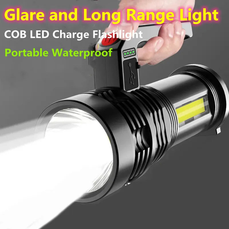 USB Rechargeable LED Flshlights High Power Tactical Flashlight Outdoor Camping Zoom Finshing Hunting Lantern Portable Flashlight-WAYBIKER