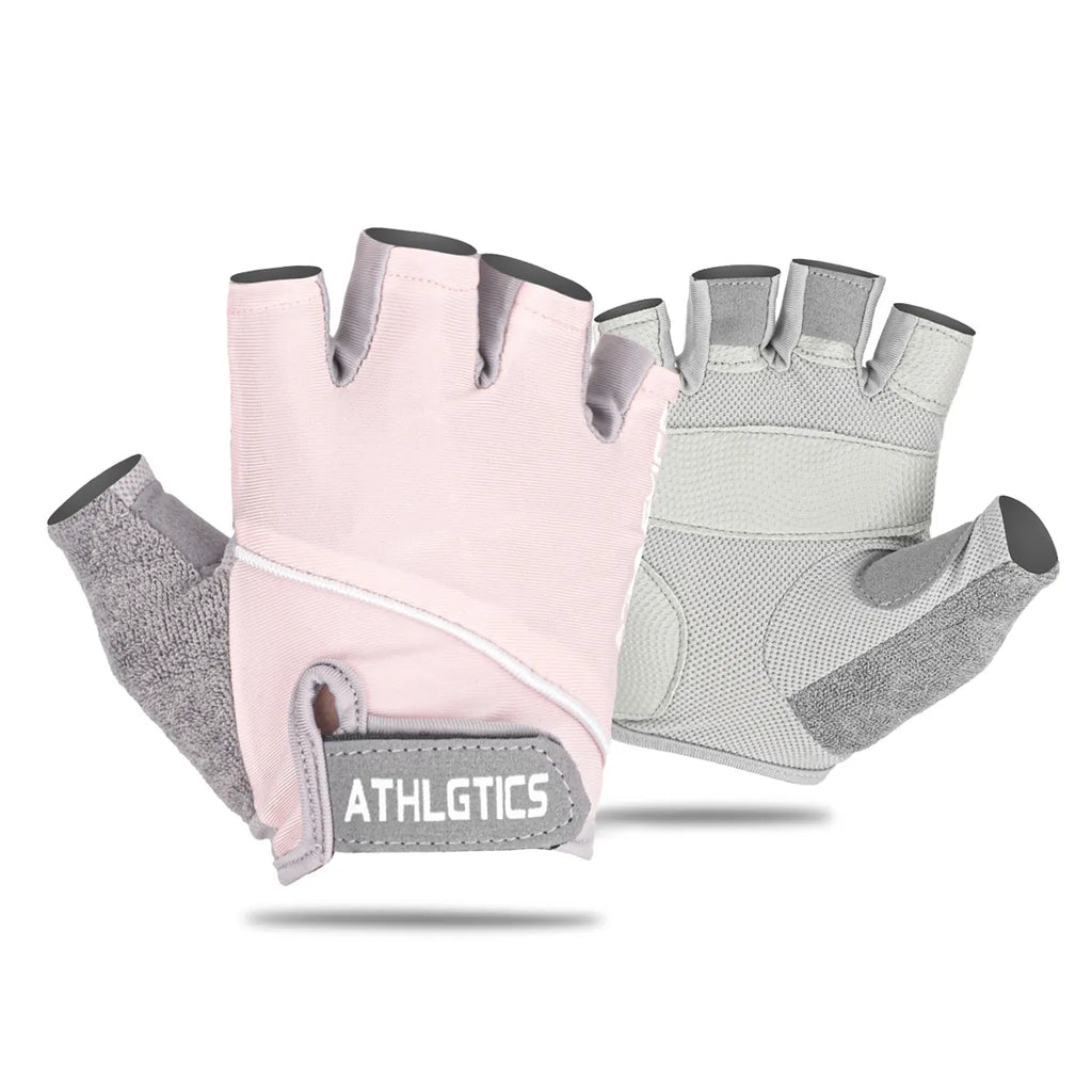 1 Pair Half Finger Gloves Ice Silk Breathable Gym Fitness Women Men Anti-Slip Pad Cycling Fingerless Gloves Bicycle Accessories-WAYBIKER