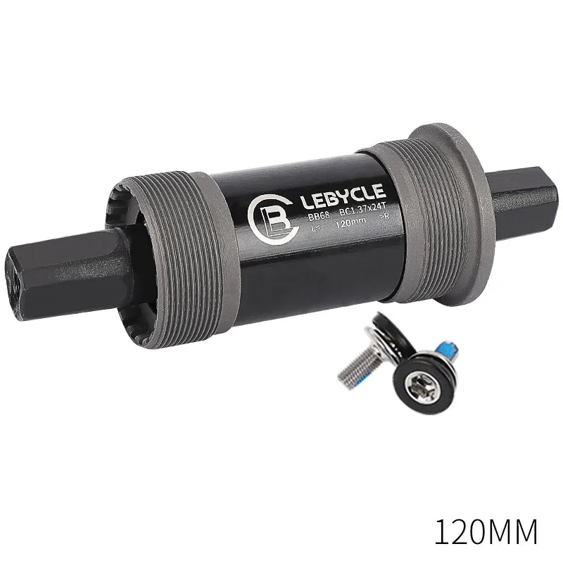 Lebycle Mountain Bicycle Square Bottom Bracket BB68 Threaded Bottom Bracket Bike Hollow Axle 113/120/122.5/124.5/126mm-WAYBIKER