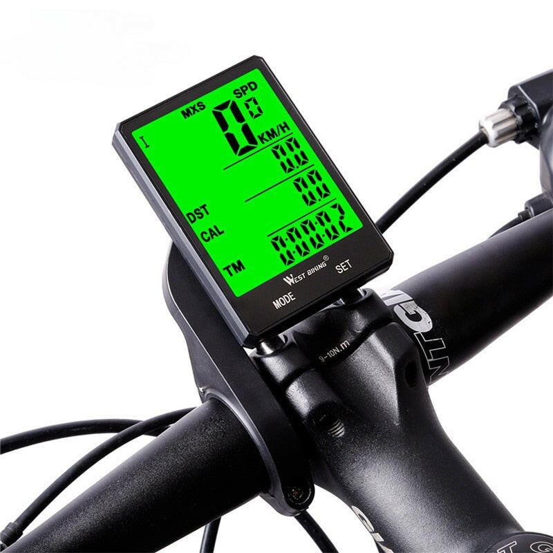 2.8" Mountain road bike wireless code meter Large screen English waterproof luminous tachymeter Speedometer Cycling Stopwatch-WAYBIKER