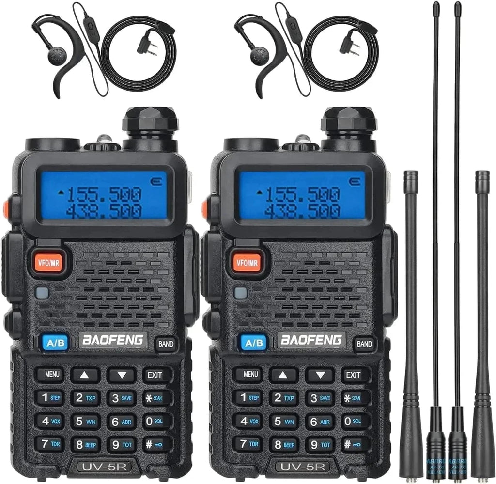 2PCS Baofeng UV-5R Dual Band Walkie Talkie Portable VHF UHF Rechargeable Long Range Handheld Transceiver UV5R Ham Two Way Radio-WAYBIKER