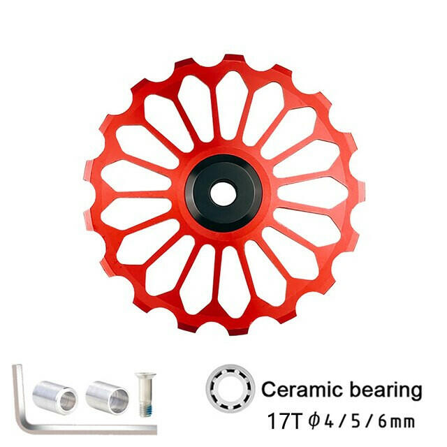 11T 13T 17T MTB Road Bike Rear Derailleur Jockey Wheel Ceramic Bearing Pulley CNC Guide Roller ldler 4mm5mm6mm For Shimano Sram-WAYBIKER