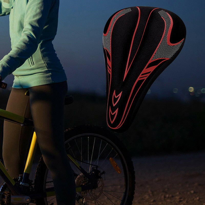 Mountain Bike 3D Cushion Cover Bicycle Cushion Bicycle Thickened Silicone Sponge Cushion Soft Saddle Equipment Accessories Seat-WAYBIKER