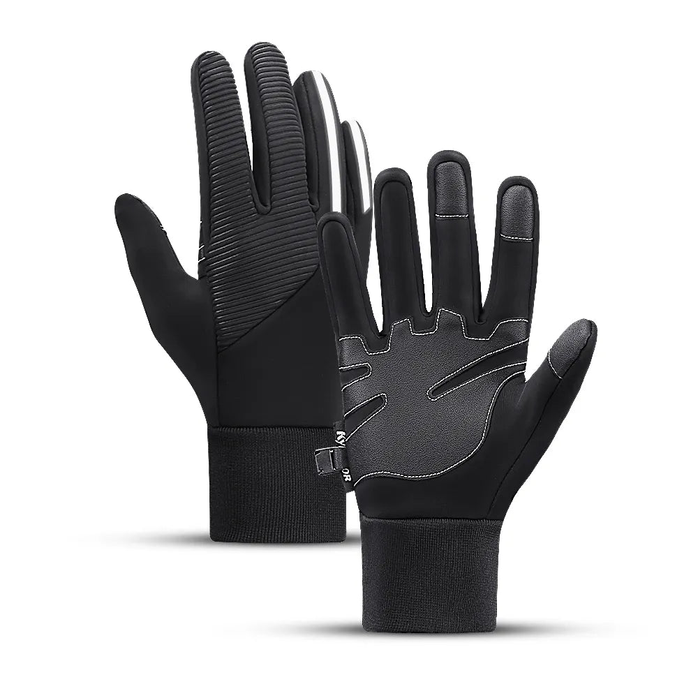 Kyncilor Winter Cycling Gloves Waterproof Leather Bike Gloves for Men Women Windstop Touch screen Bicycle Gloves-WAYBIKER