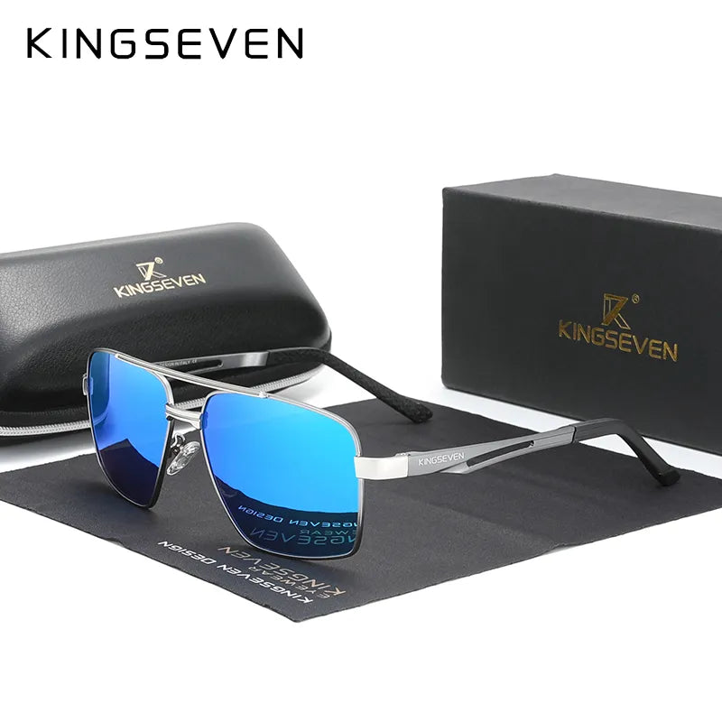 KINGSEVEN Brand Men's Aluminum Sunglasses Polarized Men Mirror Male Sun Glasses Sports Eyewear-WAYBIKER