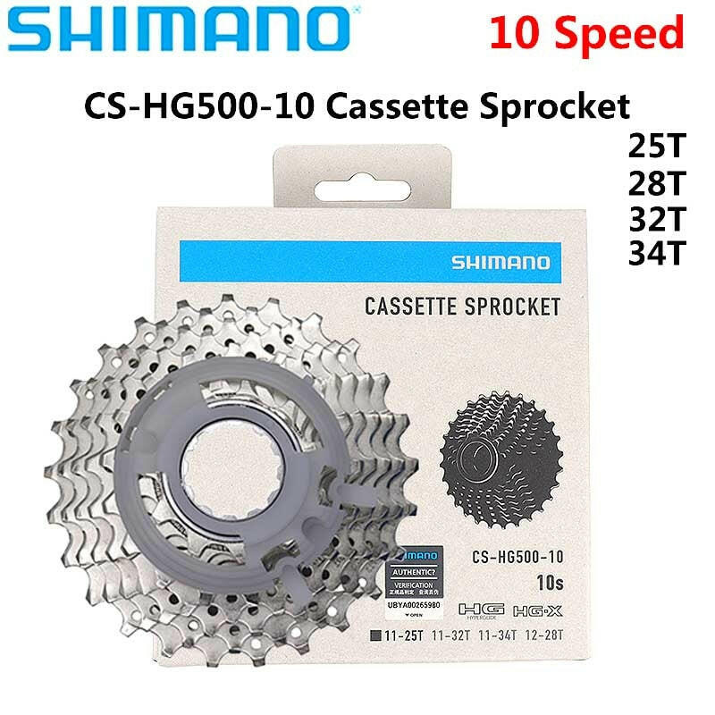 Shimano CS HG500 10 speed Road Bicycle Cassette Sprocket for 10s 10v road drivetrains 12-28T 11-25/32T/34T Freewheel-WAYBIKER