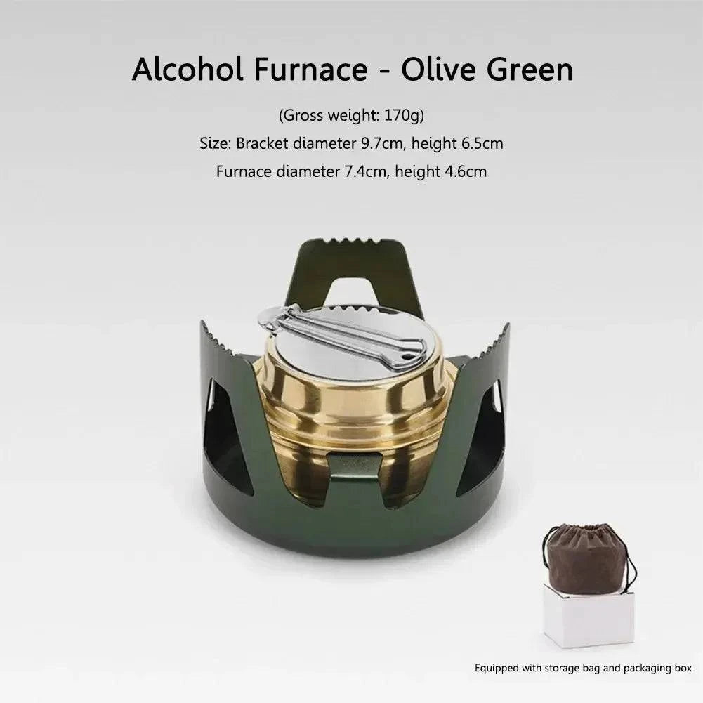 Portable Mini Alcohol Stove Burner Adjustable Firepower Gasoline Stove Aluminum Alloy Bracket Ultralight Brass Camping Stoves-WAYBIKER