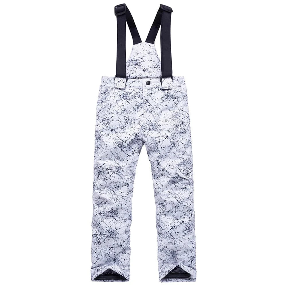 Snow Pants Kids Waterproof Warm Ski Pants with Adjustable Suspenders Windproof Ski Pants For Boys / Girls-WAYBIKER