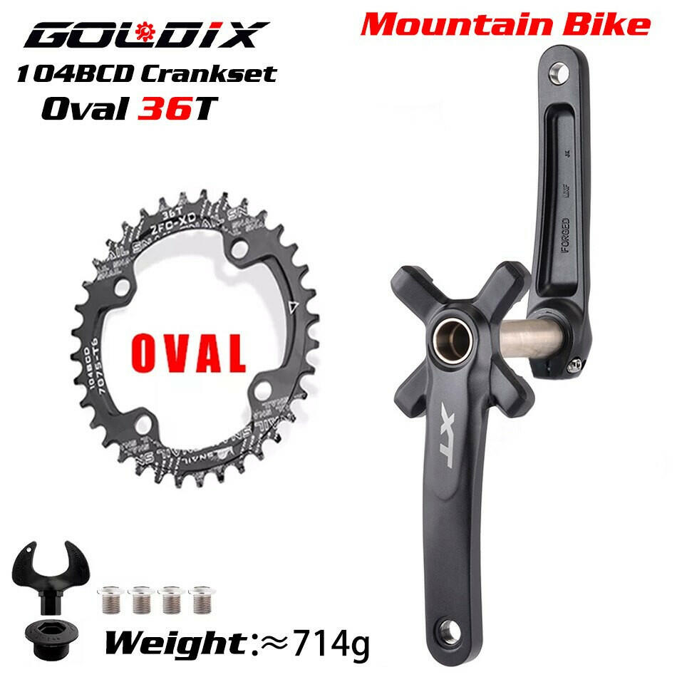 GOLDIX XT Bicycle Crankset 104BCD Chainring Wide Narrow 32-42T 170/175mm Forged Crank Compatible with SHIMANO/SRAM 11-12Speed-WAYBIKER