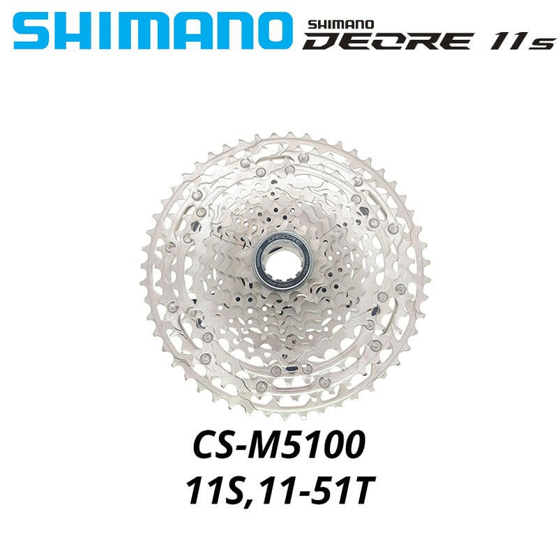 Shimano Deore CS M5100 11 Speed Cassette Sprocke CS-M5100 Freewheel Mountain Bike MTB Chains 11-Speed 11-51T 11S 42T Bicycle 11V-WAYBIKER