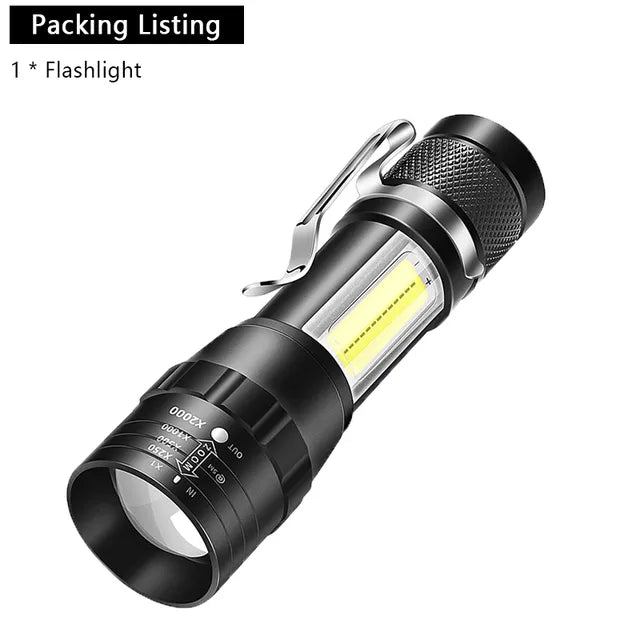 Mini Rechargeable LED Flashlight Small Portable Long Range Torch Pen Clip Strong Light Outdoor Household Camping Hunting Lantern-WAYBIKER