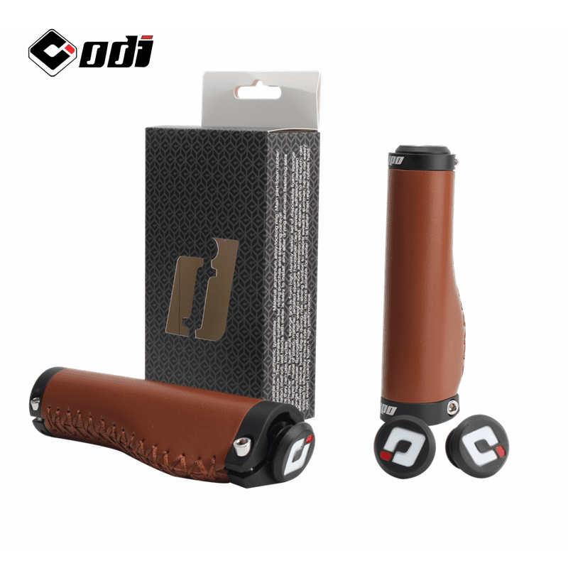 Odi Fiber Genuine Leather Bike Grip Bicycle Handlebar Cover Scooter Retro Hand Sewing Grips MTB Road Bike Cycling Accessories-WAYBIKER
