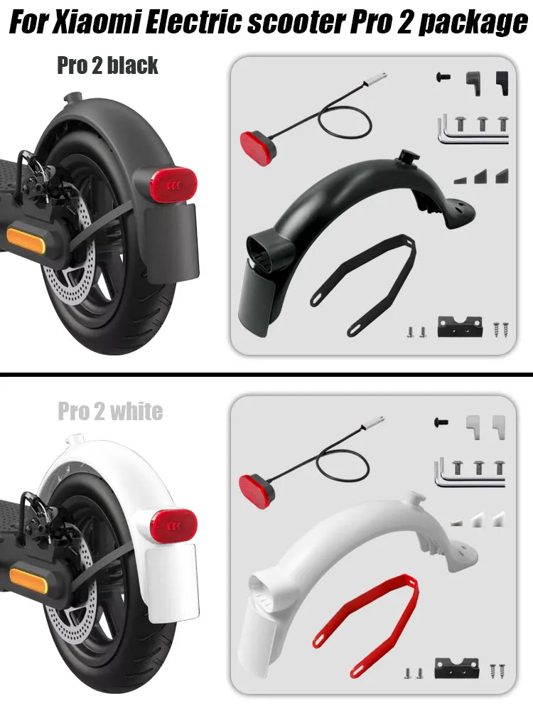 New Version Rear Mudguard fender kit Upgraded M365 Pro 2 Electric Scooter for Xiaomi M365 Pro M187 Pro 2 1S taillight Bracket-WAYBIKER