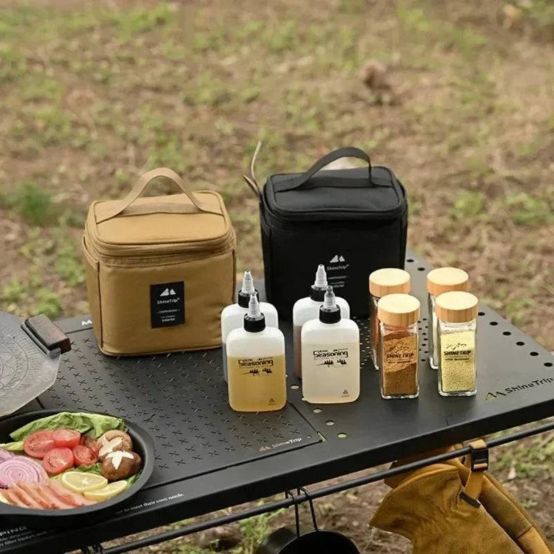 Shinetrip Outdoor Seasoning Bottle Set Storage Bag Portable Sealing Oil Bottle Combination Set Travel BBQ Camping Supplies-WAYBIKER