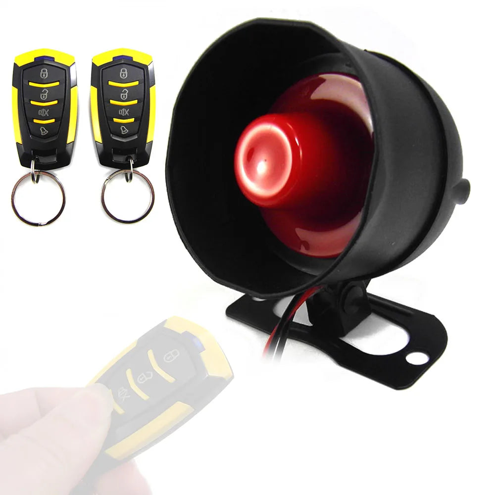 Universal Car Alarm 12V Automobile Protection System Device 7-Levels Sensitivity Vehicle Alarm System with 2 Remote Controllers-WAYBIKER