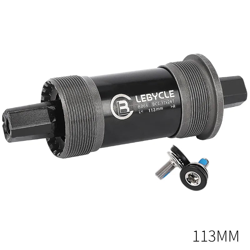 Lebycle Mountain Bicycle Square Bottom Bracket BB68 Threaded Bottom Bracket Bike Hollow Axle 113/120/122.5/124.5/126mm-WAYBIKER