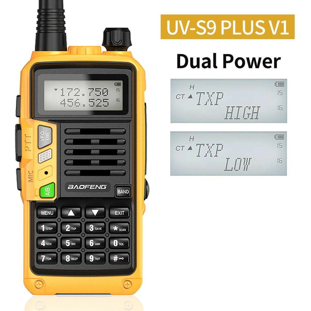 BAOFENG UV-S9 Plus V1 V2 Powerful Handheld UHF VHF Dual Band 16 KM Long Range Waterproof Walkie Talkie Ham UV-5R Two Way Radio-WAYBIKER