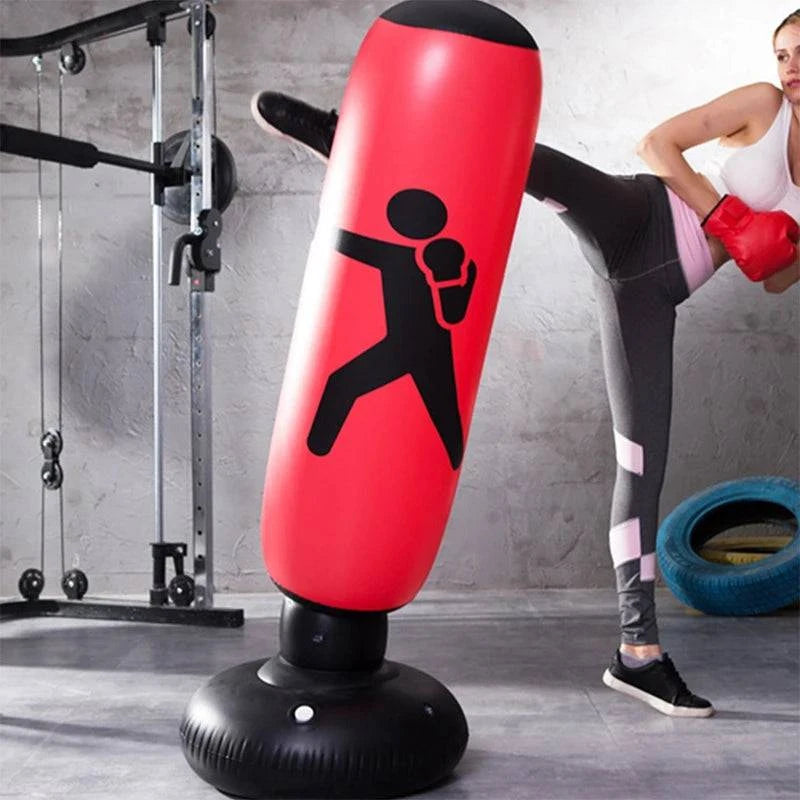 Boxing Punching Bag Boxing Muay Thai Inflatable Boxing Bag Training Pressure Relief Exercise Punching Stand Fitness Equipment-WAYBIKER