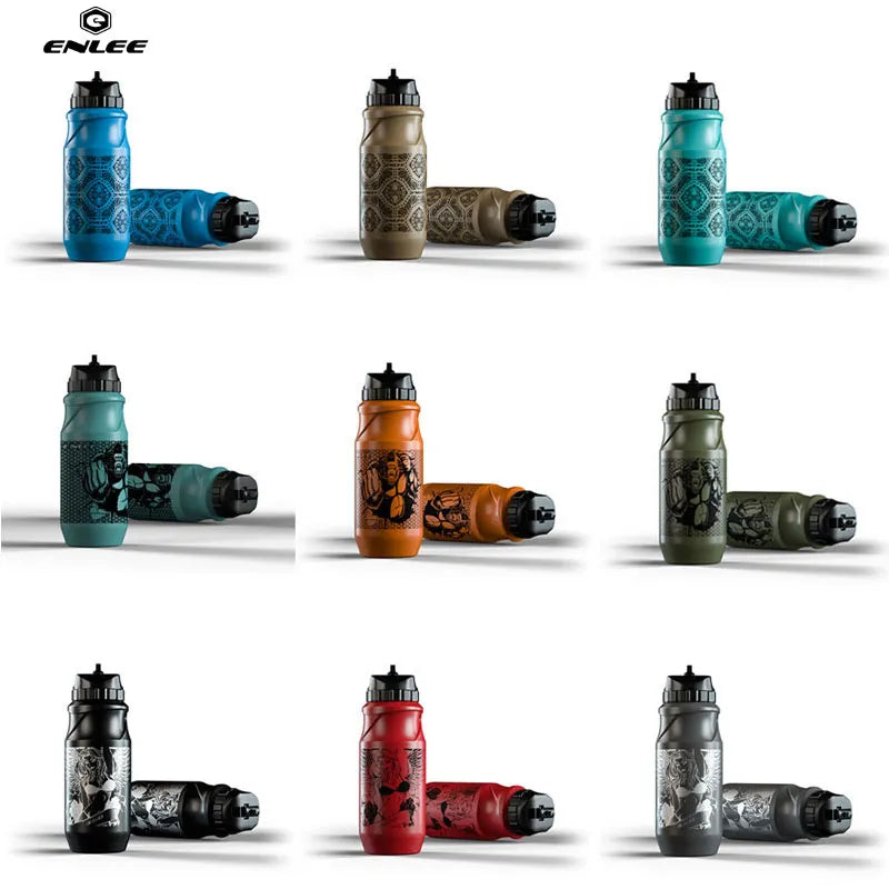ENLEE 650ml Bicycle Water Bottle Food Grade Sports Fitness Running Riding Camping Hiking Kettle Leak-proof Bike Bottle Cage-WAYBIKER