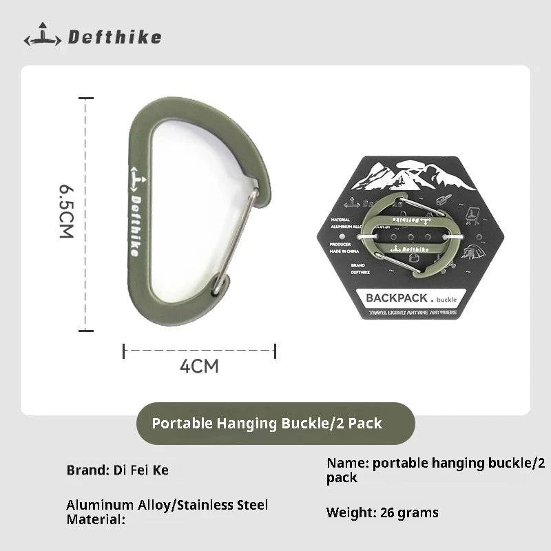 Defthike Portable Aluminum Alloy Material Wear-resistant and Durable Mountain Buckle Backpack Buckle Wind Rope Buckle-WAYBIKER